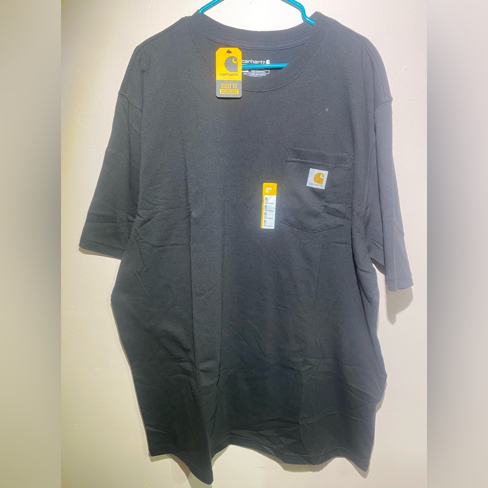 NWT- Carhartt Black Loose Fit Heavyweight Short Sleeve Pocket T Shirt- Size XL